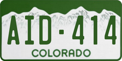 CO license plate AID414