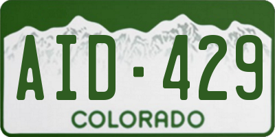 CO license plate AID429