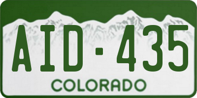CO license plate AID435