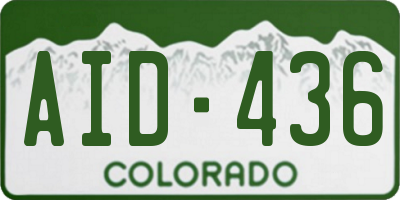 CO license plate AID436