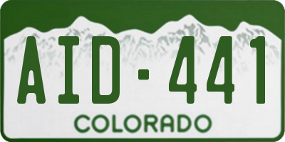 CO license plate AID441