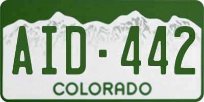 CO license plate AID442