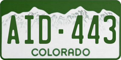 CO license plate AID443