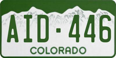CO license plate AID446