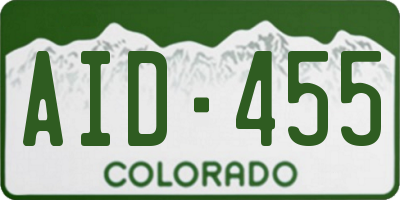 CO license plate AID455