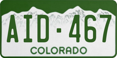 CO license plate AID467