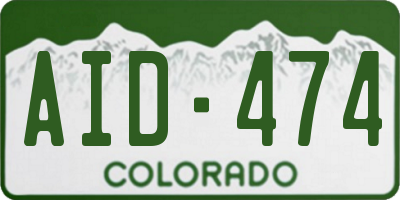 CO license plate AID474