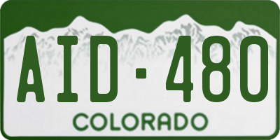 CO license plate AID480