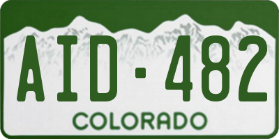 CO license plate AID482