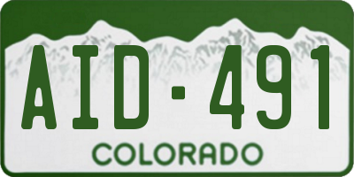 CO license plate AID491