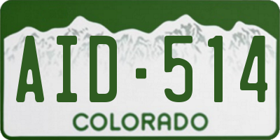 CO license plate AID514