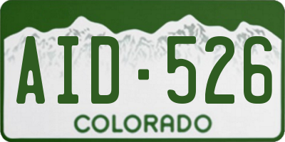 CO license plate AID526