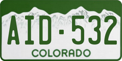 CO license plate AID532