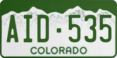 CO license plate AID535