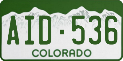 CO license plate AID536