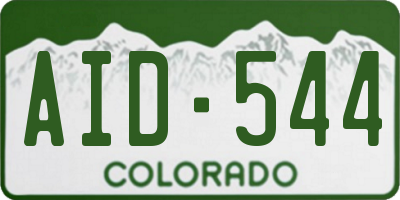 CO license plate AID544
