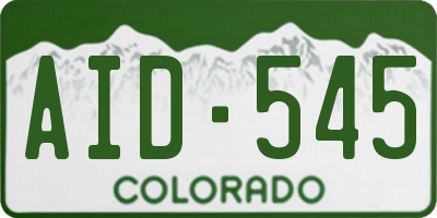 CO license plate AID545
