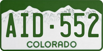 CO license plate AID552