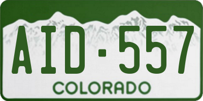 CO license plate AID557
