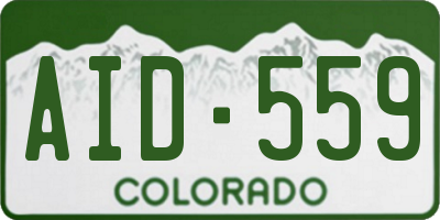 CO license plate AID559