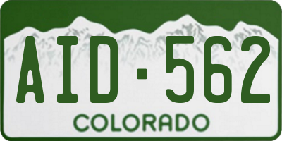 CO license plate AID562