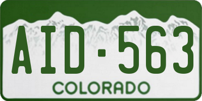 CO license plate AID563