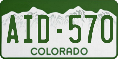 CO license plate AID570
