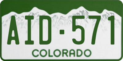 CO license plate AID571
