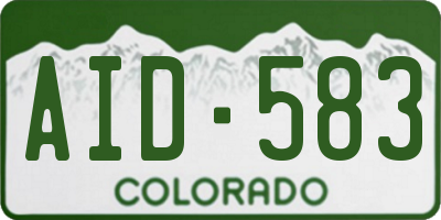CO license plate AID583