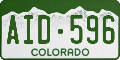 CO license plate AID596