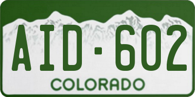 CO license plate AID602
