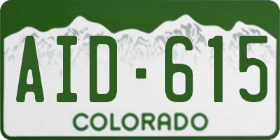 CO license plate AID615