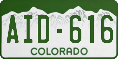 CO license plate AID616
