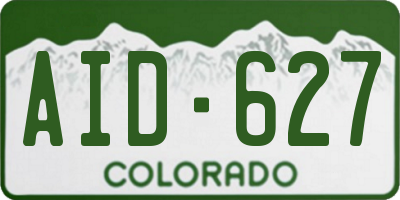 CO license plate AID627