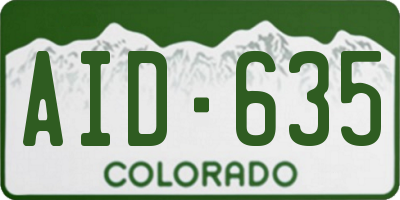 CO license plate AID635
