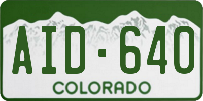 CO license plate AID640