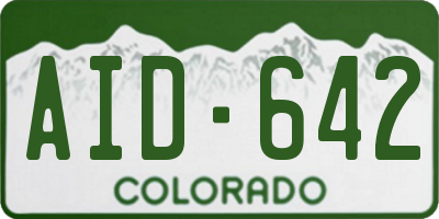 CO license plate AID642