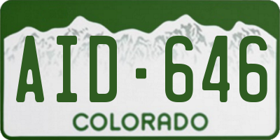CO license plate AID646