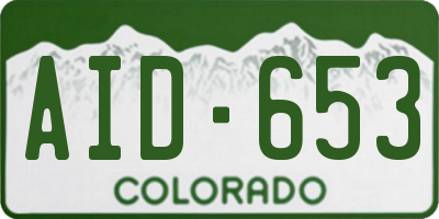 CO license plate AID653