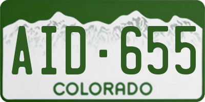 CO license plate AID655