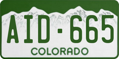 CO license plate AID665