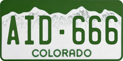 CO license plate AID666