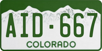 CO license plate AID667