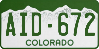 CO license plate AID672