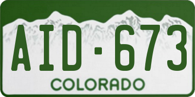 CO license plate AID673