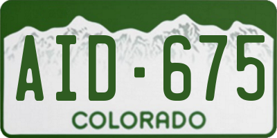 CO license plate AID675
