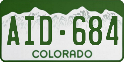 CO license plate AID684