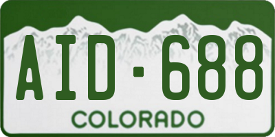 CO license plate AID688
