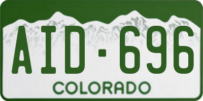CO license plate AID696