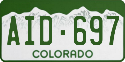 CO license plate AID697